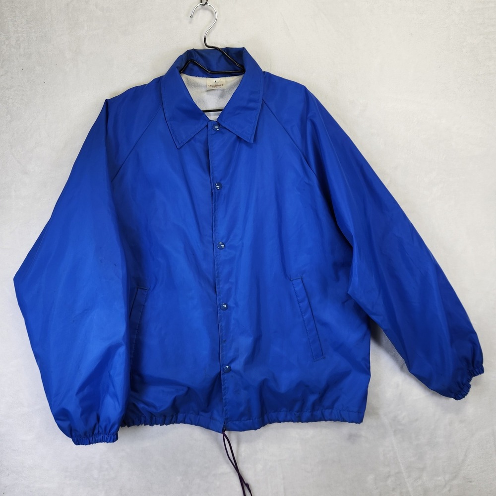 Vintage 80s Auburn Sportswear Alpin Haus Coaches Jacket Blue Mens XL Made in USA